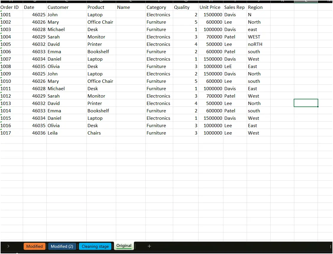 Formatting, Styling & Modifying Data in Excel